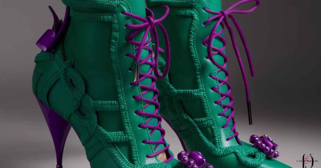 Green Shoes with Purple