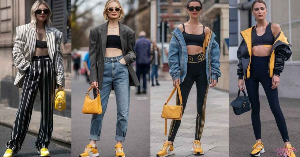 Types of outfits to pair with yellow trainers